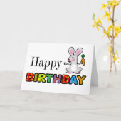 leuke konijnenkaart kaart (Gele Bloem)