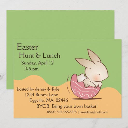 Leuke konijnenluik, roze paasei kaart (Voorkant / Achterkant)