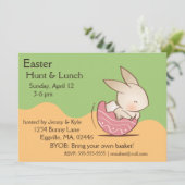 Leuke konijnenluik, roze paasei kaart (Staand voorkant)