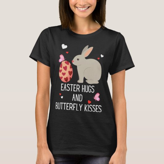 Leuke konijnenoren Happy Easter Rabbit Quote Gezeg T-shirt (Voorkant)