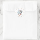 Leuke konijnenwolken sterren Baby shower Ronde Sticker (Tas)