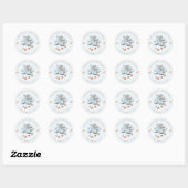 Leuke konijnenwolken sterren Baby shower Ronde Sticker (Vel)