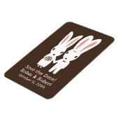 Leuke konijntje konijnen paar bruiloft opslaan van magneet (Linkerzijde)