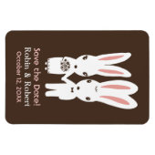 Leuke konijntje konijnen paar bruiloft opslaan van magneet (Horizontaal)