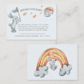 Leuke konijntje sterren regenboog luier rafel informatiekaartje (Voorkant / Achterkant)