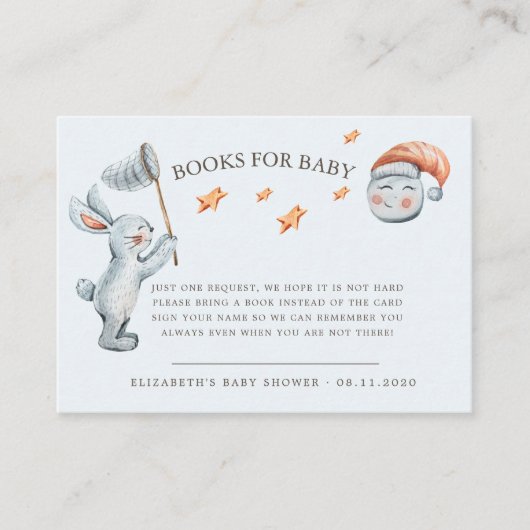 Leuke konijntje sterren regenboog luier rafel informatiekaartje (Voorkant)