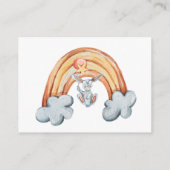 Leuke konijntje sterren regenboog luier rafel informatiekaartje (Achterkant)