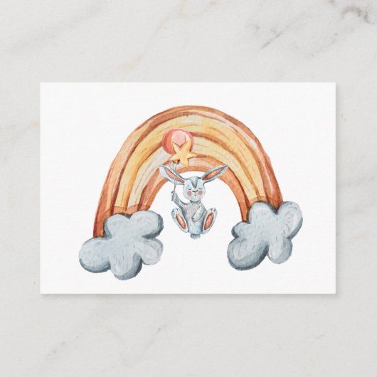 Leuke konijntje sterren regenboog luier rafel informatiekaartje (Achterkant)