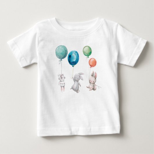 Leuke konijntjes konijnenballonnen op maat Baby T- (Voorkant)
