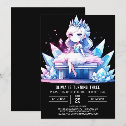 Leuke Koningin Prinses Verjaardag Kaart (Voorkant / Achterkant)