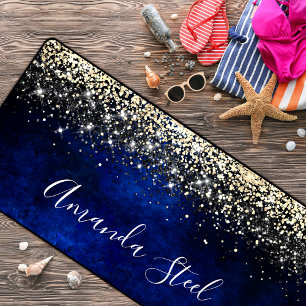 Leuke koningsblauw goud faux glitter bureaumat