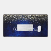 Leuke koningsblauw goud faux glitter bureaumat (Keyboard & Muis)