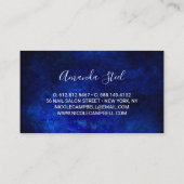 Leuke koningsblauw goud faux glitter visitekaartje (Achterkant)
