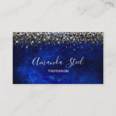 Leuke koningsblauw goud faux glitter visitekaartje (Voorkant)