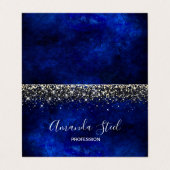 Leuke koningsblauw goud faux glitter visitekaartje (Buitenkant ongevouwen)