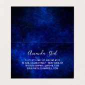 Leuke koningsblauw goud faux glitter visitekaartje (Binnenkant ongevouwen)