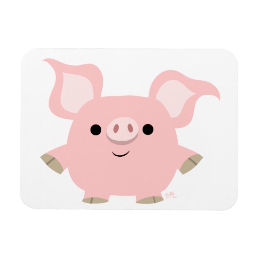 Leuke Korte Cartoon Varken Flexibele Magneet (Horizontaal)