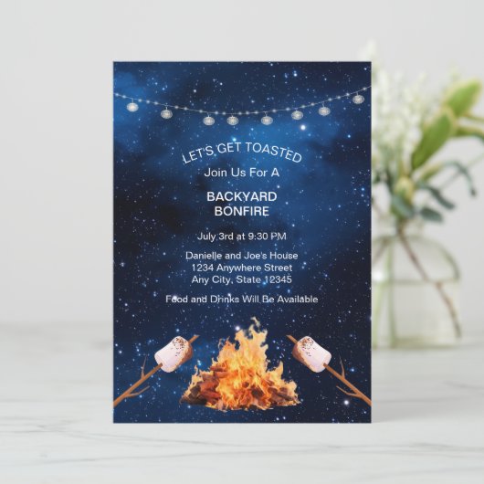 Leuke kosmische achtertuin vreugdevuur kaart (Staand voorkant)