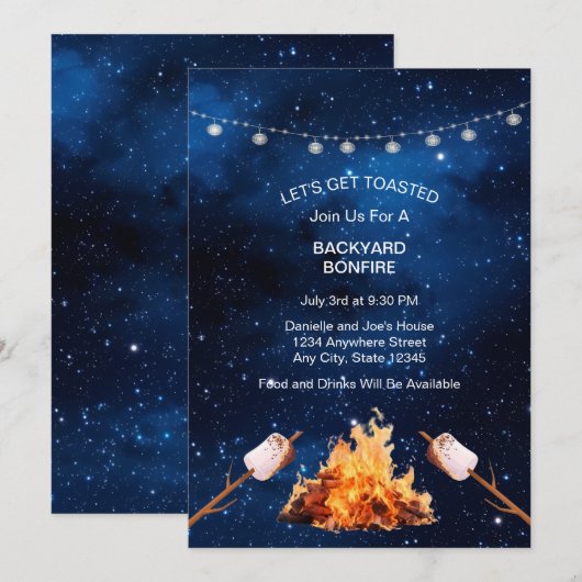 Leuke kosmische achtertuin vreugdevuur kaart (Voorkant / Achterkant)