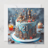 LEUKE KOSMOPOLITISCHE 21E VERJAARDAGSTAART KAART (Voorkant)