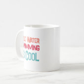 Leuke Koud Water Zwemmen Moderne Typografie Koffiemok (Voorkant links)