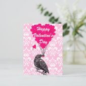 Leuke kraai liefde hart Valentijnse Feestdagenkaart (Staand voorkant)