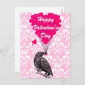 Leuke kraai liefde hart Valentijnse Feestdagenkaart (Voorkant / Achterkant)