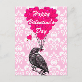 Leuke kraai liefde hart Valentijnse Feestdagenkaart