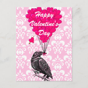 Leuke kraai liefde hart Valentijnse Feestdagenkaart
