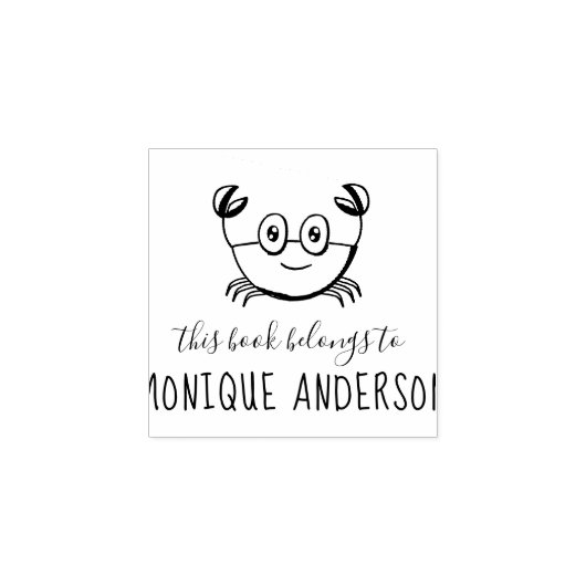 Leuke krab | Handgeschreven Dit boek behoort tot d Rubberstempel (Afrduk)