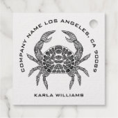 Leuke krab illustratie lijn tekening zwart en wit bedankjes labels (Achterkant)