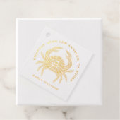 Leuke krab illustratie lijn tekening zwart en wit bedankjes labels (Met doos)