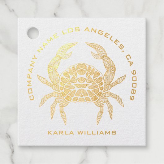 Leuke krab illustratie lijn tekening zwart en wit bedankjes labels (Voorkant)