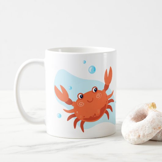 Leuke krab. Onderwaterwereld. Oceaanleven Koffiemok (Met donut)