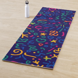 Leuke krabbel kleurrijke levendige vormen yogamat