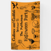 Leuke Krabbels Halloween Cocktailparty Welkom Spandoek (Verticaal)