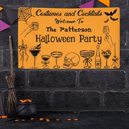 Leuke Krabbels Halloween Cocktailparty Welkom Spandoek