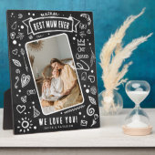 Leuke krijtbord doedel foto beste mama ooit fotoplaat (Zijkant)