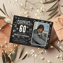 Leuke Krijtbord Doodle Foto Verrassing 60e Verjaar Kaart