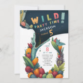 Leuke Krokodil Alligator Dino Tropische Wild Party Kaart (Voorkant)