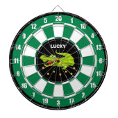 Leuke Krokodil & Gouden Munten op Zwart Groen & Wi Dartbord (Voorkant)