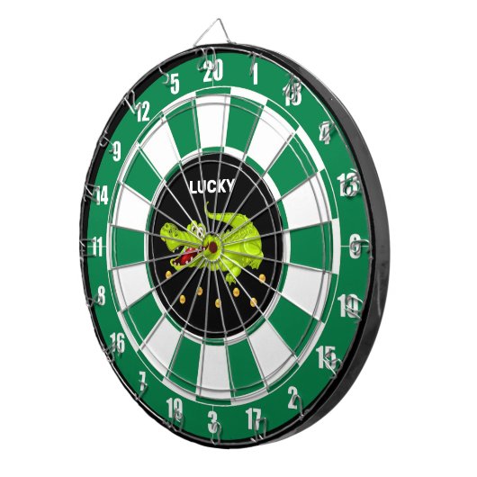Leuke Krokodil & Gouden Munten op Zwart Groen & Wi Dartbord (Voorkant Rechts)
