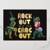 Leuke Krokodil Grappen Rots op met je Krok uit Folie Feestdagenkaart (Voorkant)