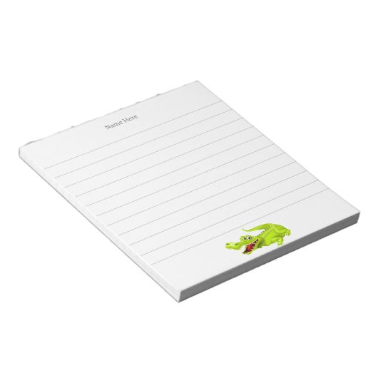Leuke Krokodil op witte voering Notitieblok (Schuin)
