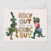 Leuke Krokodil Woord Grappig Rotsklanken Maken Met Briefkaart (Voorkant)