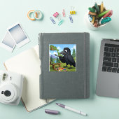 Leuke Kunstenaar Kraai Schildert Landschapskunst Sticker (iPad Cover)