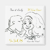Leuke kus Save the Date Bruiloft Magneten (Voorkant)