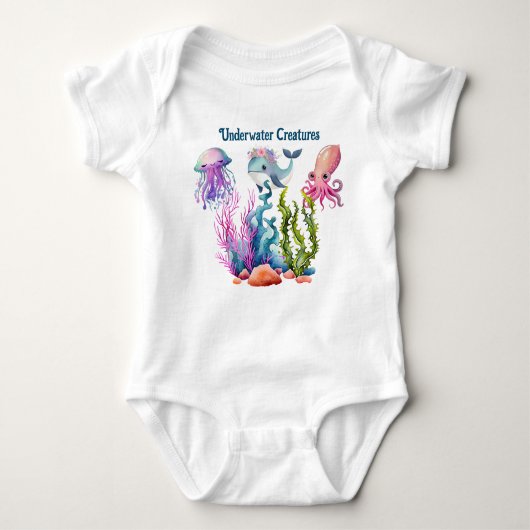 Leuke kwal, baby walvis & octopus romper (Voorkant)