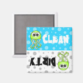 Leuke kwal schoon / vuile vaatwasser magneet (Voorkant / Achterkant)