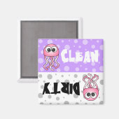 Leuke kwal schoon / vuile vaatwasser magneet (Voorkant / Achterkant)
